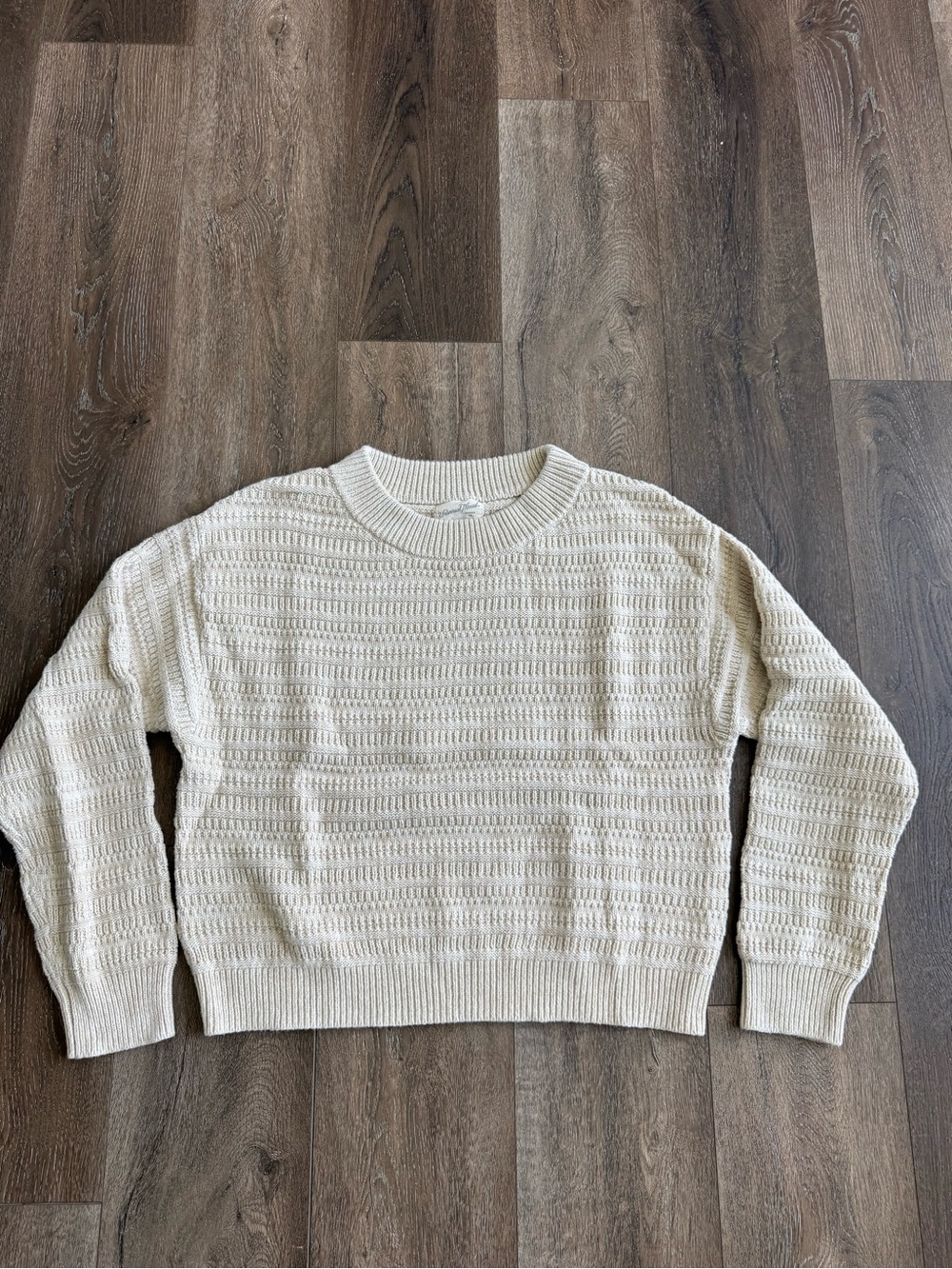 Universal Thread Cream Ribbed Knit Sweater Women’s Size Large